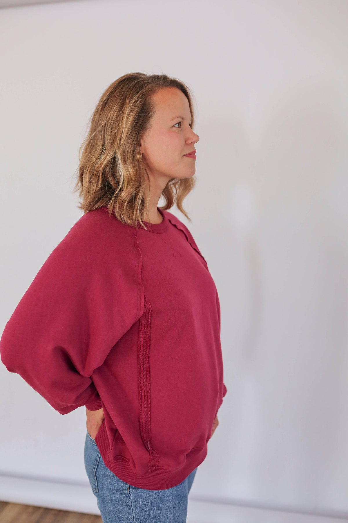 Vertical Zip Breastfeeding Crewneck