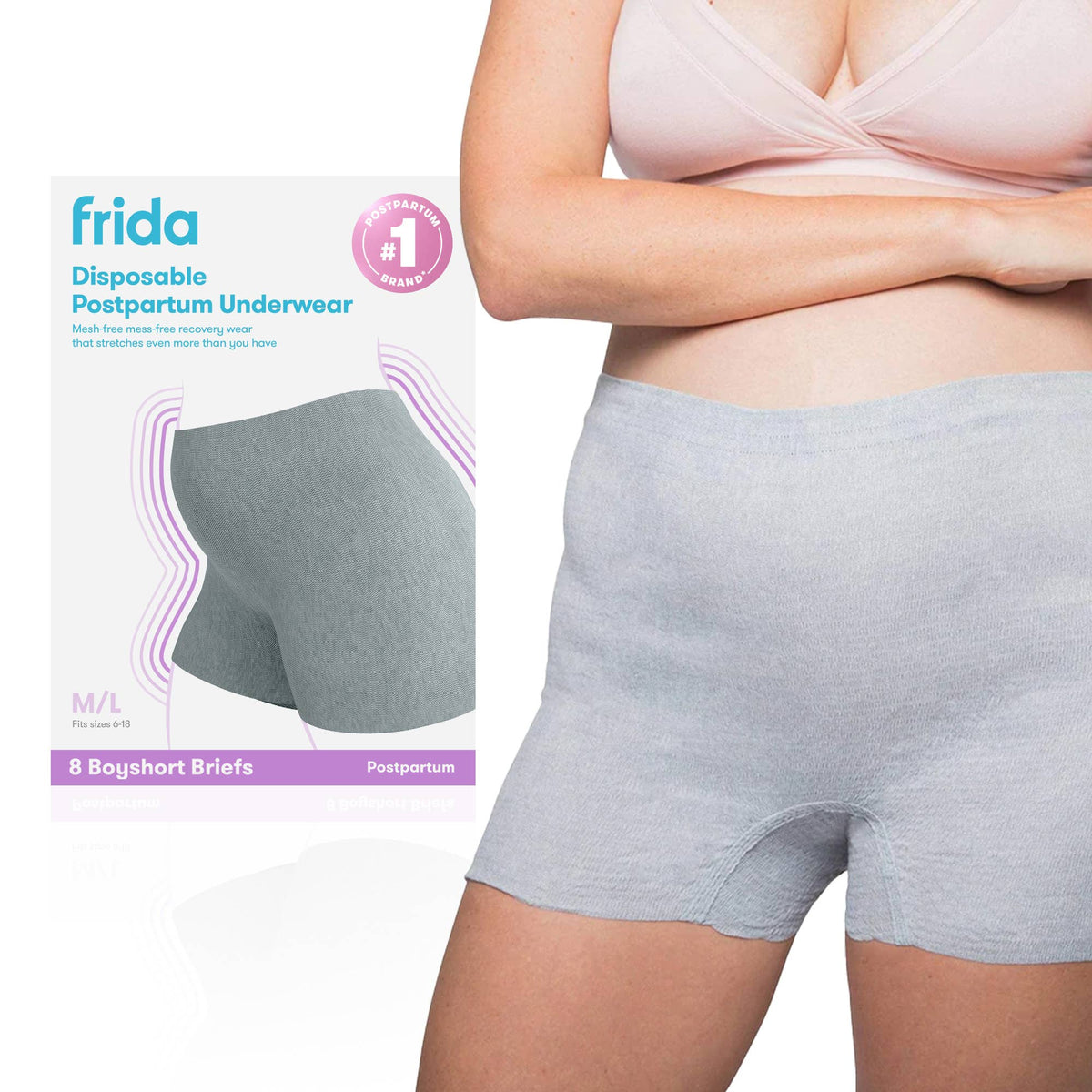 Frida Boyshort Disposable Postpartum Underwear (8 Pack)