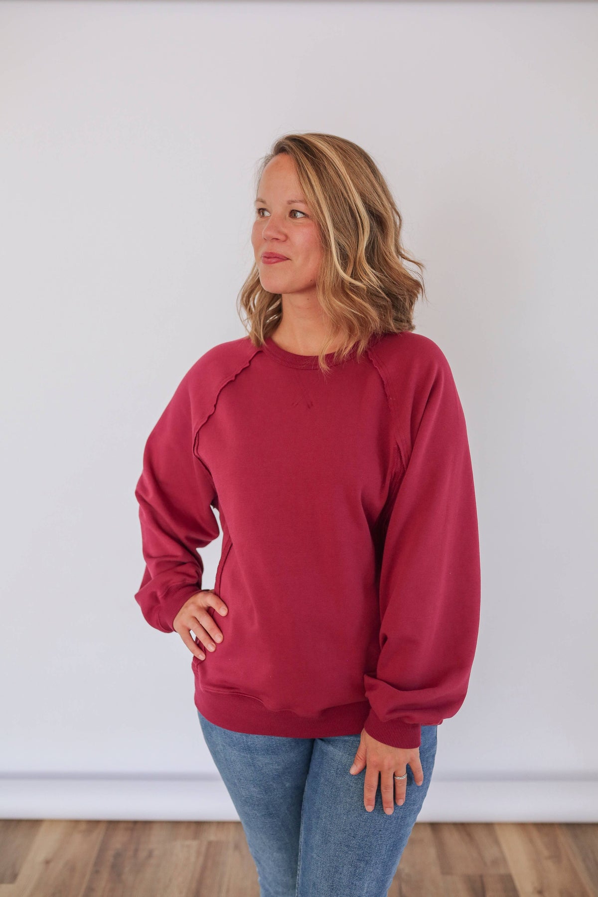 Vertical Zip Breastfeeding Crewneck