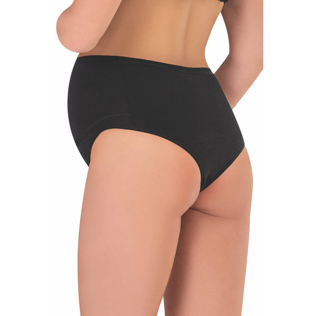 3-Pack Cotton Maternity Briefs - Black, Skin and White