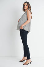 V-Neck Ruffle Cap Sleeve Maternity Top
