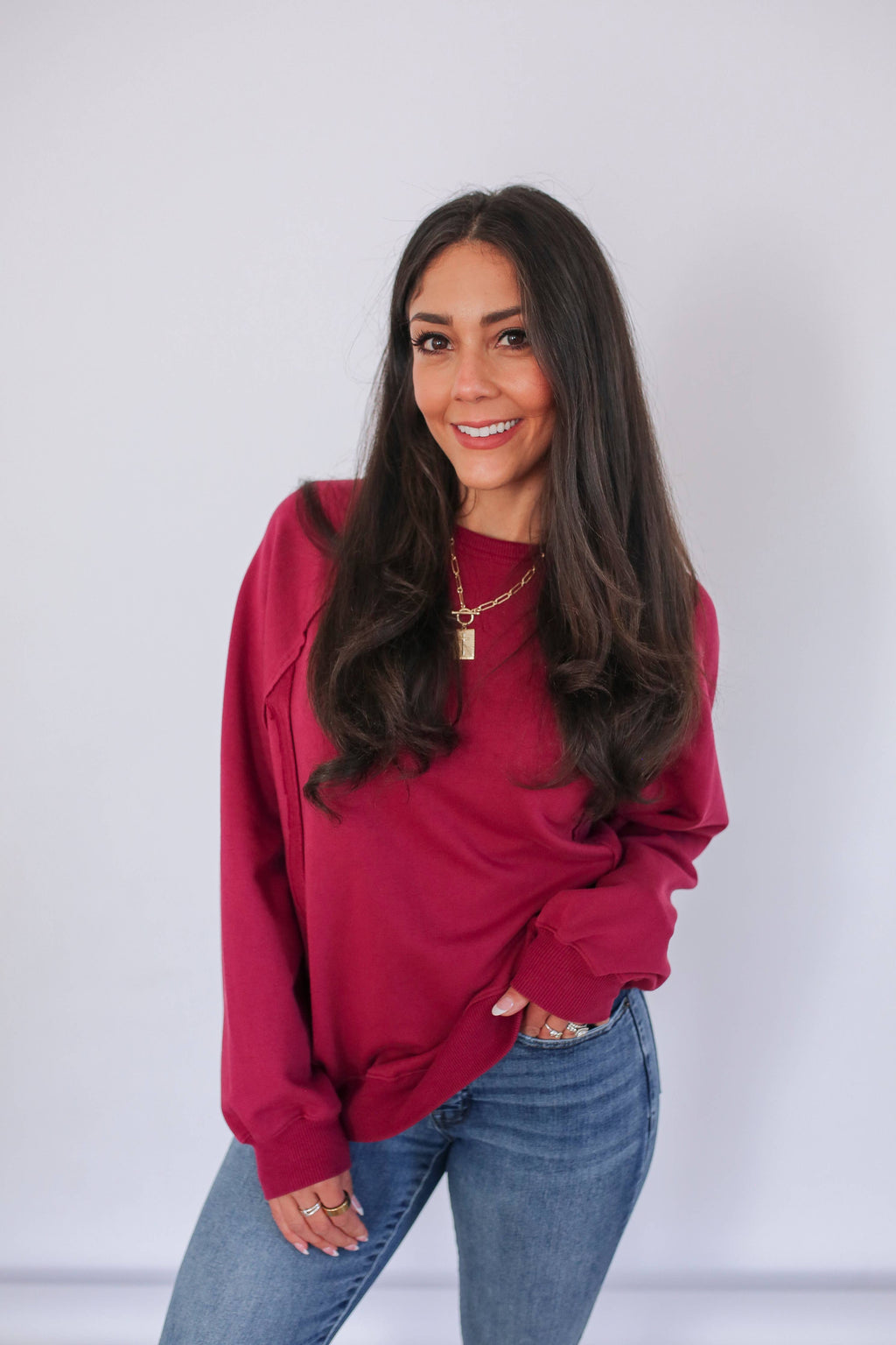 Vertical Zip Breastfeeding Crewneck
