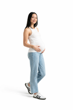 Light-wash Maternity Dad Jean w/ Bellyband