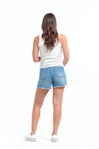 Light-wash Maternity Dad Jean Shorts w/ Bellyband