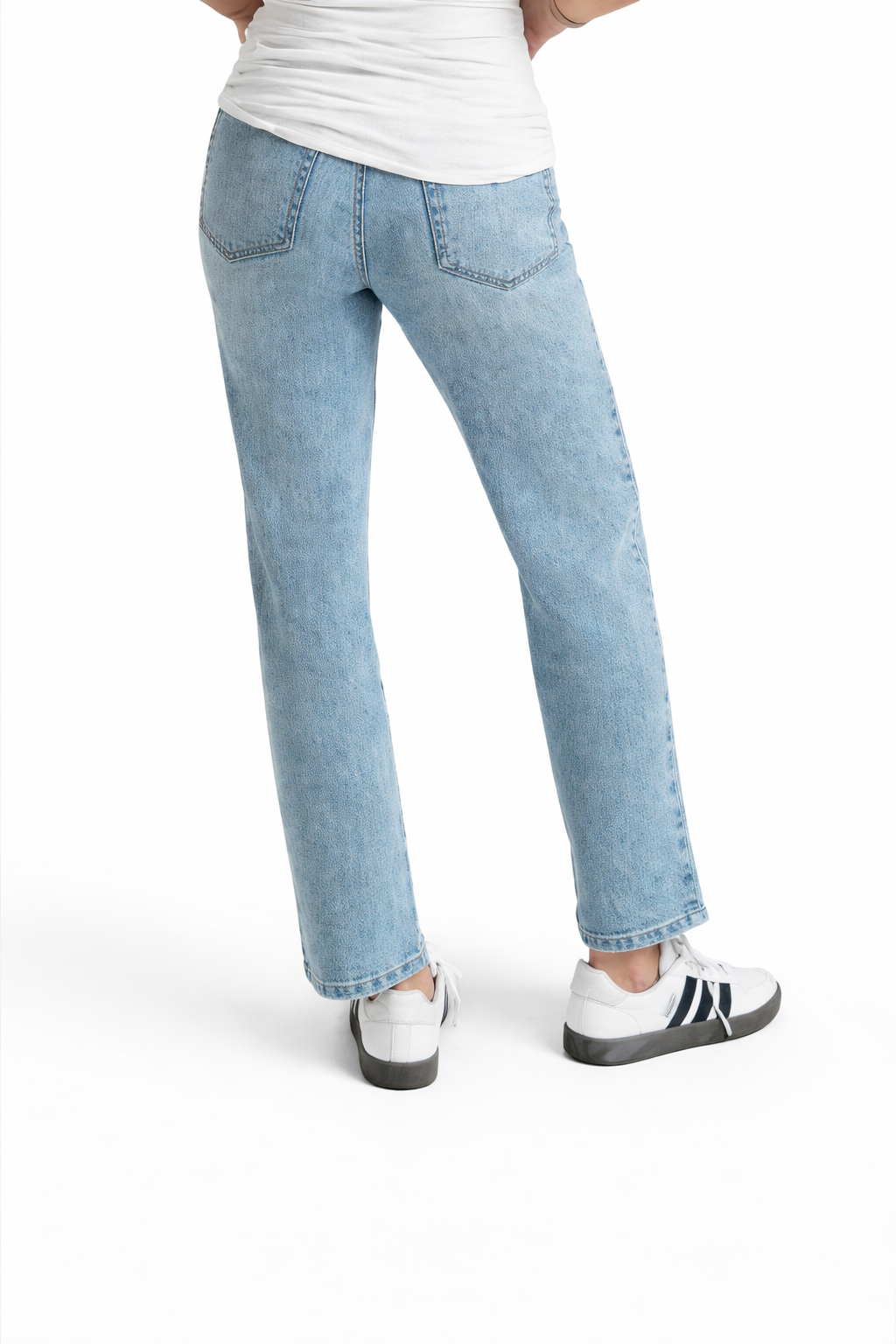 Light-wash Maternity Dad Jean w/ Bellyband