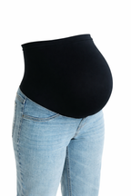 Light-wash Maternity Dad Jean w/ Bellyband
