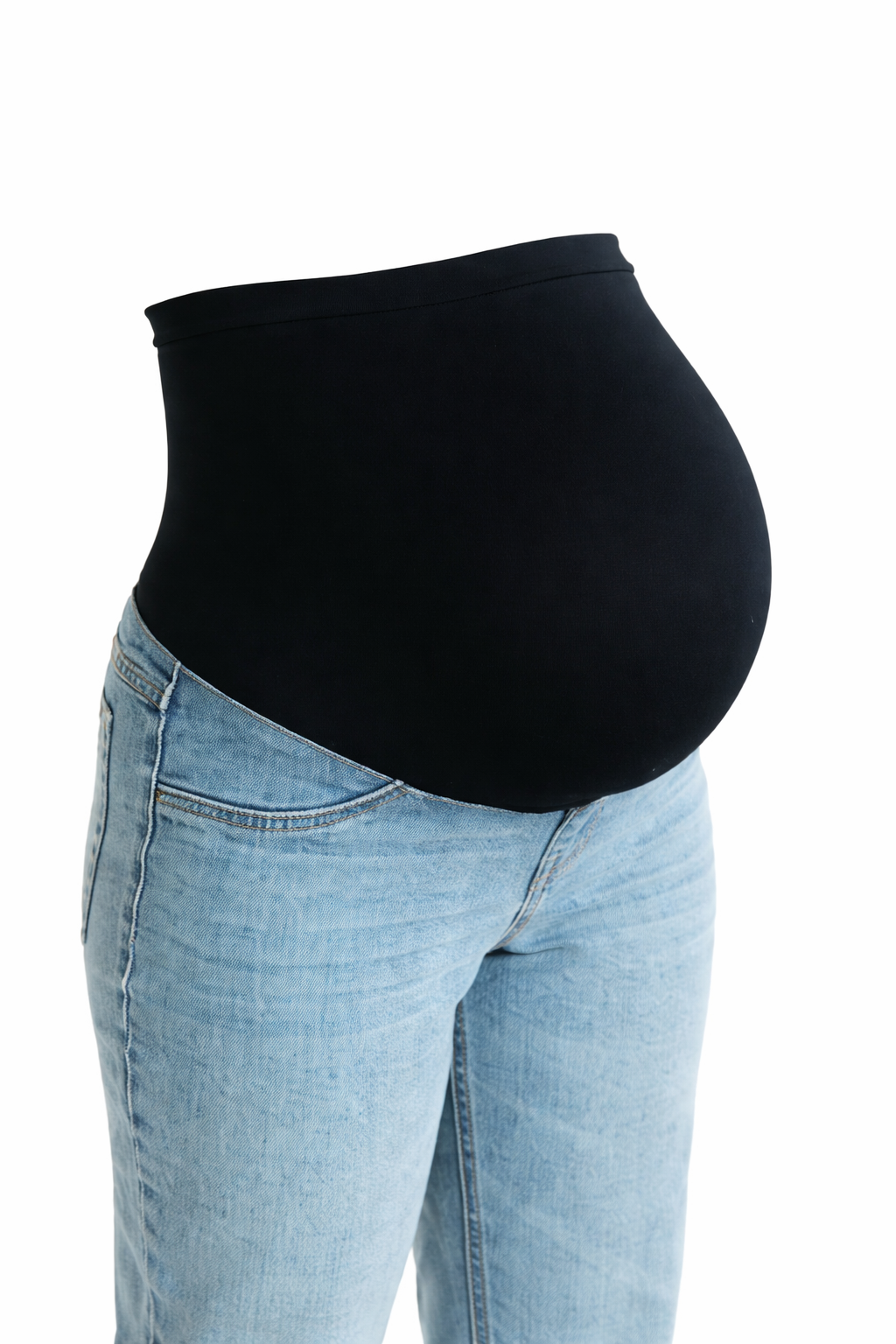 Light-wash Maternity Dad Jean w/ Bellyband