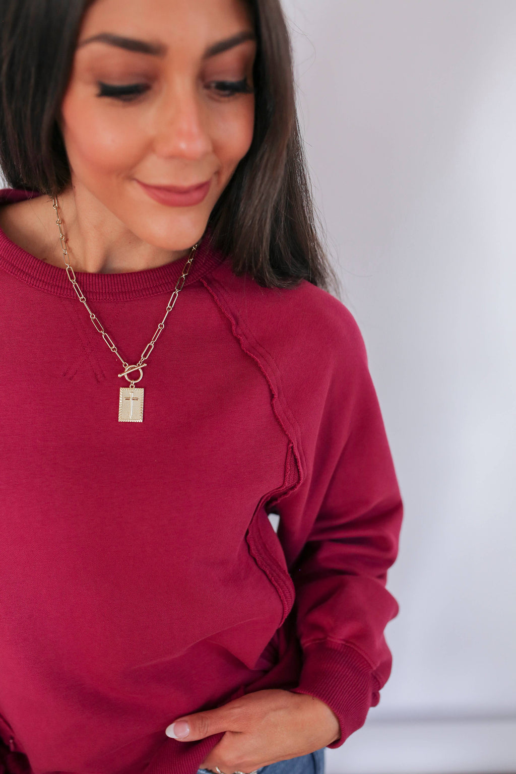 Vertical Zip Breastfeeding Crewneck